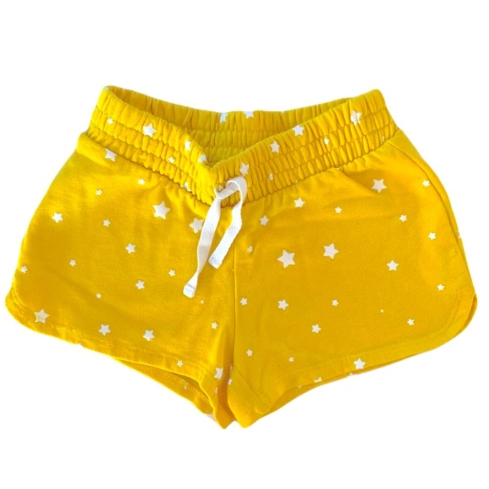H&M Yellow Shorts with White Stars. Size 6-7